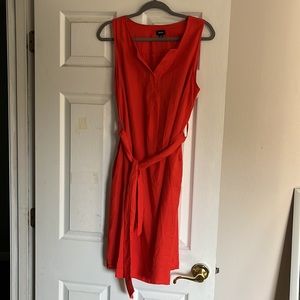 Mexx orange sleeveless belted dress, sz Large